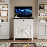 Suadism 20 Gallon Aquarium Stand With Charging Station, Farmhouse Fish Tank Stand, Reptile Tank Stand Terrarium Stand with Drawer and Cabinet Storage, Sturdy Heavy Duty 27.6"×15.7" Tabletop - White Saudism