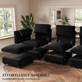 Belffin Extra Large Modular Sectional Sofa,106.3" 4-Seater L Shaped Couch,Velvet Convertible Sectional Couches for Living Room,Comfy Upholstered Modern Cloud Couch,Black Sofa Belffin