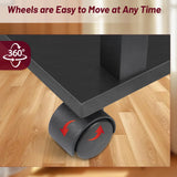 DGSANDGO Side Table with Charging Station and Drawer, Narrow End Table with USB Ports and Outlets for Small Space, Living Room, Bedroom and Office, with 4 Wheels Black DGSANDGO