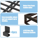 Bilily 10 Inch King Bed Frame with Steel Slat Support, Low Profile King Metal Platform Bed Frame Support Mattress Foundation, No Box Spring Needed/Easy Assembly/Noise Free Bilily