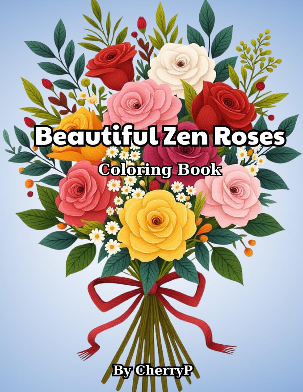 Beautiful Zen Roses: Relaxing Flower Coloring Pages for Adults Majosta