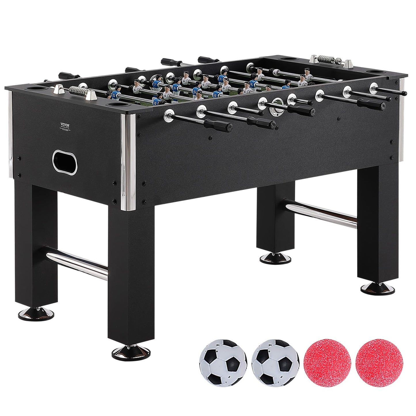 VEVOR Foosball Table, 55 inch Standard Size Foosball Table, Indoor Full Size Foosball Table for Home, Family, and Game Room, Soccer with Foosball Table Set, Includes 4 Balls and 4 Cup Holders - WoodArtSupply