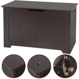 Saicool 30 Inch Wooden Storage Chest, Storage Trunk w/2 Safety Hinges,Storage Bench,Modern Lift Top Chest Box Organizer for Entryway,Living Room, Bedroom,Brown Saicool