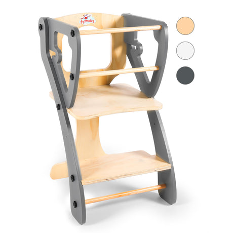 ZYSMALAT Toddler Tower | Kitchen Stool Helper | Montessori Kitchen Step Stool | Toddler Standing Tower | Learning Tower | Adjustable Height | Foldable Tower | Kids Boys Girls | 2025 Design ZYSMALAT