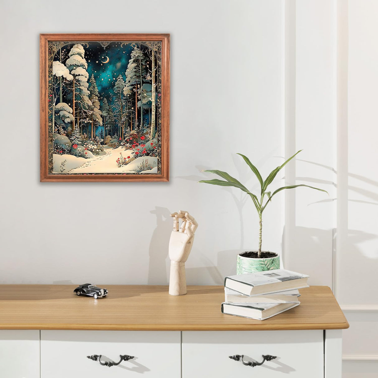 RLTXBUK Christmas Enchanted Forest Diamond Art Kits, Magical Winter Forest Xmas Holiday Gem Diamond Painting Art Kits for Adults Kids Beginners, Christmas Home Room Decor 9.8x11.8 Inch RLTXBUK