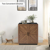 unipaws Cat Litter Box Enclosure with Shelves, Tall Hidden Litter Box Cover for Tall or Top Entry Litter Box, Kitty Enclosed Litter Box Cabinet, Cat Box Furniture, Walnut unipaws