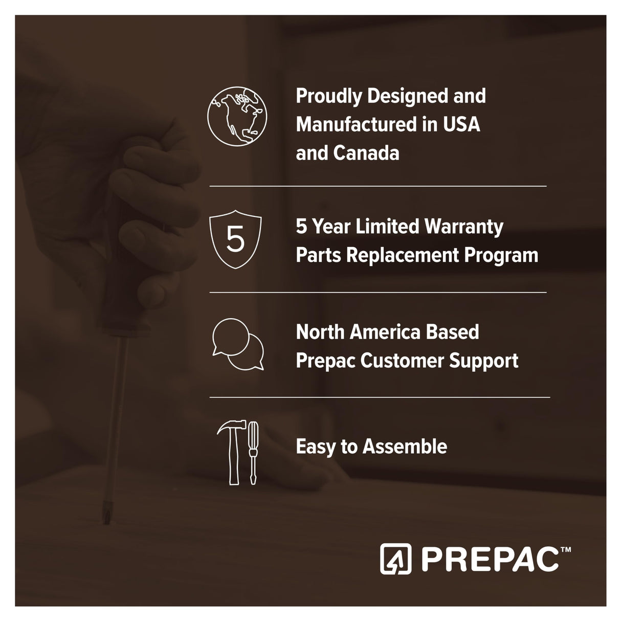 Prepac Astrid Simplistic 4-Drawer Dresser for Bedroom, Functional Bedroom Dresser Chest of Drawers 18.25" D x 30" W x 34" H, Espresso, EDBR-0401-1 Prepac