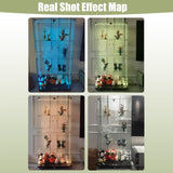 Glass Display Cabinet with 12 Color Lights and Lock 4-Tier 2-Door Curio Cabinets with Wheels Full Vision Showcase Tempered Glass Display Case for Living Room Bedroom Office, 65"*30.9"*13.6"Black Buzleer