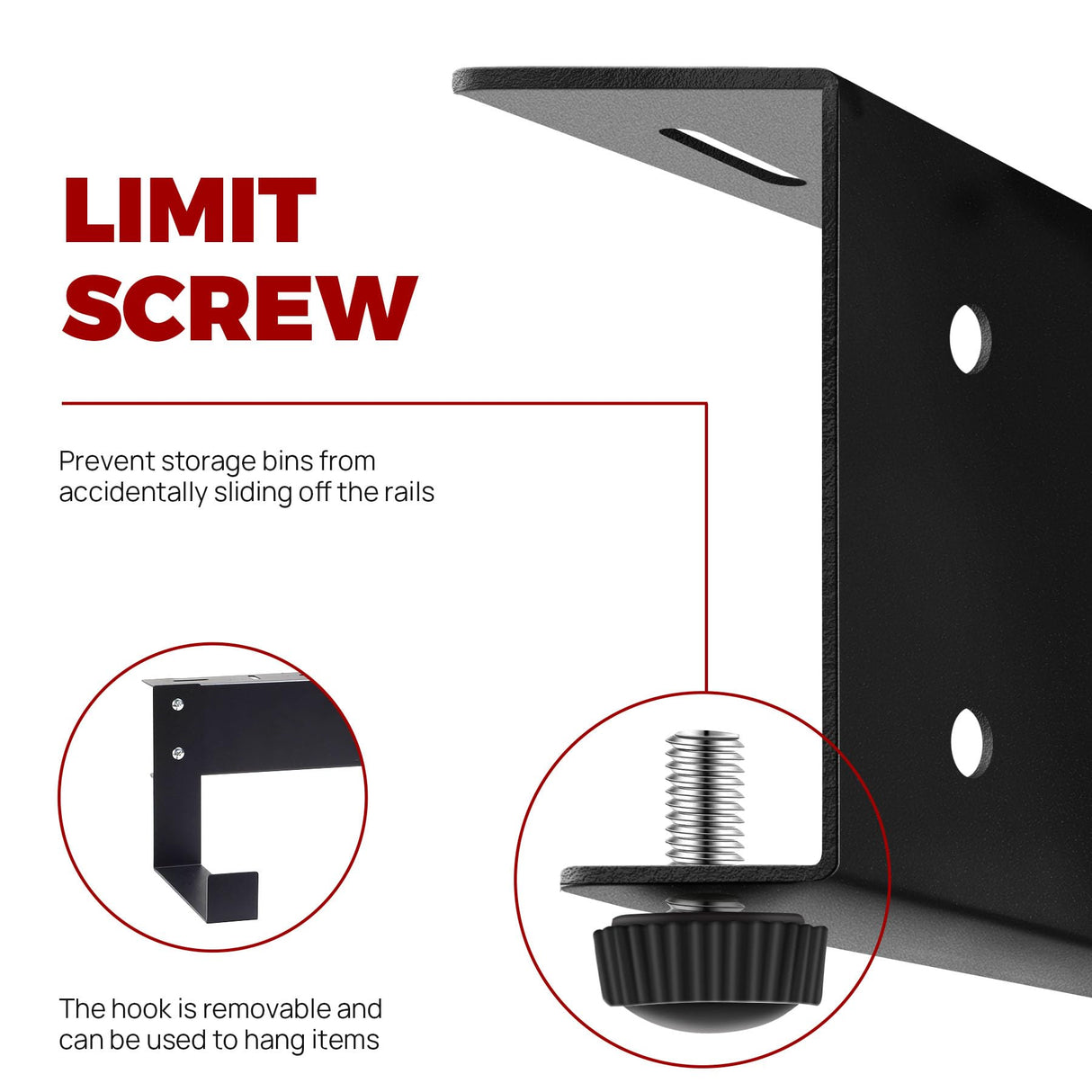 Overhead Garage Storage Rack System – Heavy-Duty Adjustable Ceiling Rails for Totes, Fits Most Storage Bins (8 Sets Hold 4 Bins Each) Sidasu