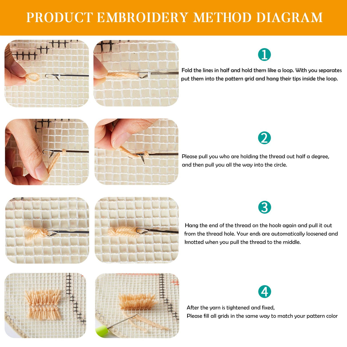 kingsea Latch Hook Kit for Adults, DIY Crochet Yarn Rug with Pattern Printed Latch Hook Rug Kit for Teen, Latch Hook Kit for Beginners - Cat and Flower, 20in x 15in kingsea