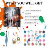Paint by Numbers Kit for Adults Beginner, London City View Street Scenery Adult Paint by Number Kits on Canvas without Frame, Big Ben Acrylic Oil Paint by Numbers for Home Decor Gift 16” W x 20”L Fountor