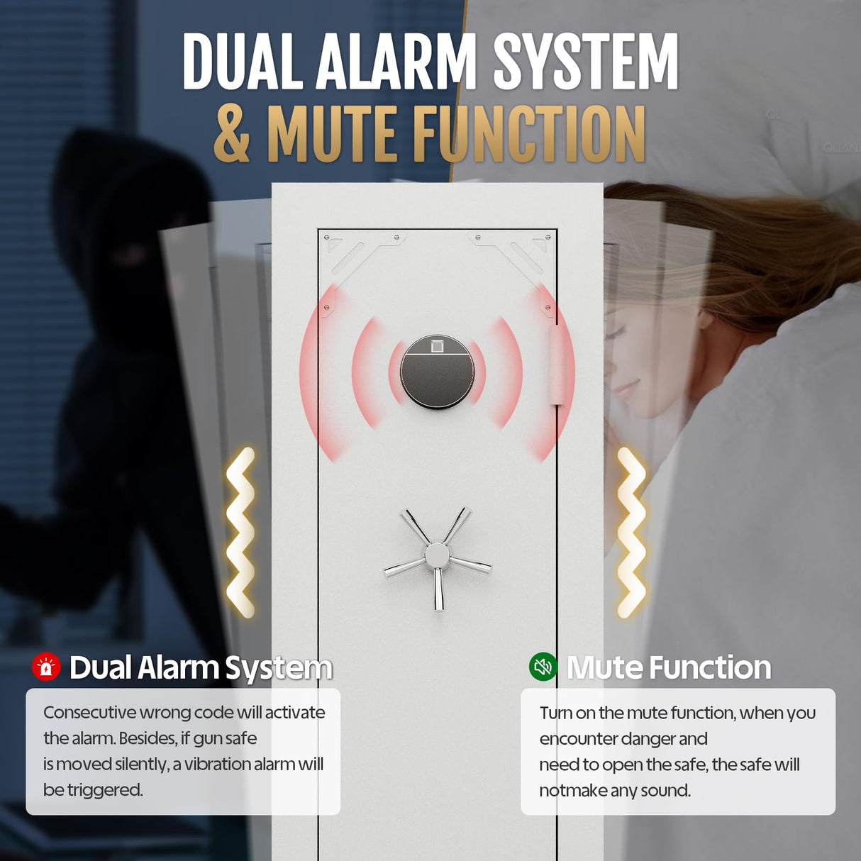 KAER 20 Gun Safe Fireproof - Biometric Gun Safe for Rifles and Pistols Fire Proof, Long Rifle Safe Large Gun Cabinet for Shotguns with Digital Keypad, Removable Gun Racks, Pistol Pockets KAER