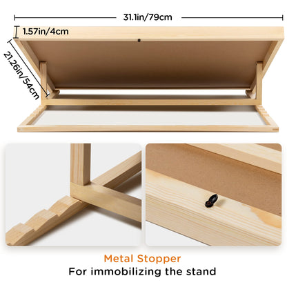 Lavievert Adjustable Jigsaw Puzzle Board with Wooden Cover, 5-Tilting-Angle Puzzle Easel for Adults, Portable Puzzle Table with Non-Slip Surface for Games Up to 1000 Pieces - WoodArtSupply