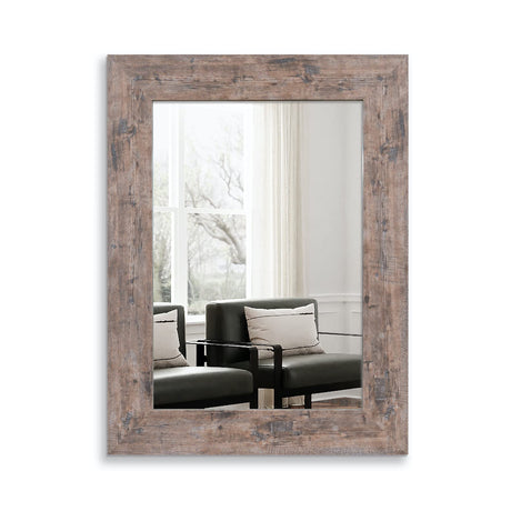 Wood Mirror with Frame Rustic 24X32 Inch Wall Mounted Rustic Vanity Mirror with Large Wood Frame Decorative Farmhouse Bathroom Mirror, for Bedroom,Living Room,Entryway Wall Decor(Horizontal/Vertical) Syndra