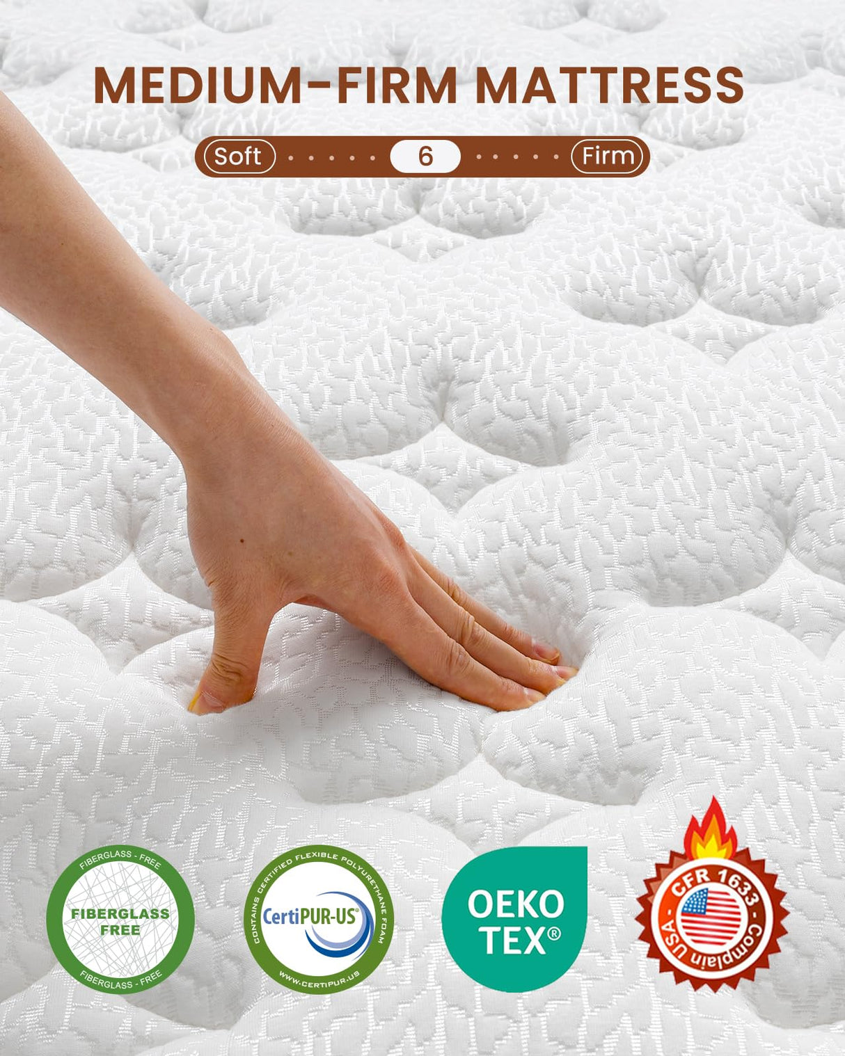 BedStory Full Size Mattress - 14 Inch Medium Firm Hybrid Mattress with 2.0mm Advanced Pocket Springs - Orthopedic Spine Alignment and Motion Isolation, CertiPUR-US Certified BedStory