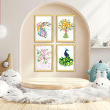 Paper Quilling Kit - Paper Quilling Kit For Beginner Adults, Paper Quilling Set with Quilling Paper Strips 5mm, Filigree Paper Tools, 4 Quilling Patterns Flowers,Peacock,Unicon DIY Craft for Kids Ohmique