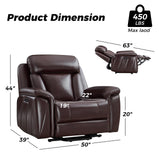 CANMOV 50" Wide Oversized Recliner, Faux Leather Power Lift Recliner Chair, Extra Large Lift Chair with Massage and Heat, Stand Up Recliner for Elderly Big and Tall, Brown CANMOV