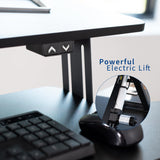 VIVO 42 inch Electric Motor Desk Converter, Height Adjustable Riser, Sit to Stand Dual Monitor and Laptop Workstation with Wide Keyboard Tray, Black, DESK-VE42B VIVO