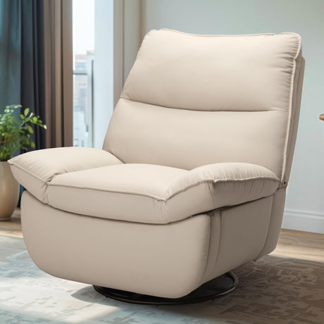 FLEXISPOT XRC7 Swivel Rocker Recliner Chair, 360° Swivel Oversized Armless Recliner Gaming Chair, Award-Winning Design with Premium PU Leather Upholstery for Living Room Gaming Room, Beige FLEXISPOT