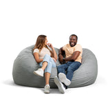 Big Joe Fuf XXL Foam Filled Bean Bag Chair with Removable Cover, Fog Lenox, Durable Woven Polyester, 6 feet Giant Big Joe