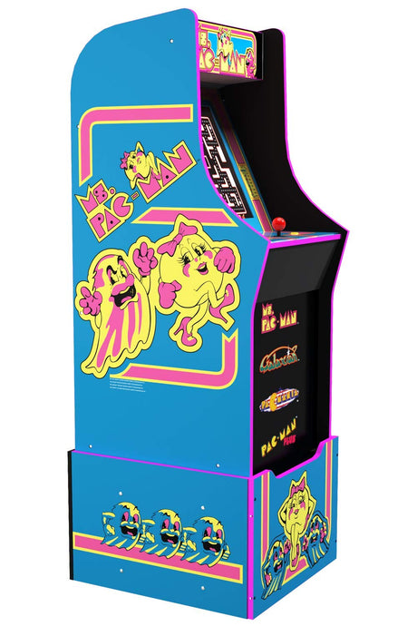 Arcade1Up Ms. Pac-Man 80S Retro Home Arcade Machine, 4 Games In 1, 4 Foot Cabinet with 1 Foot Riser - Electronic Games ARCADE1UP