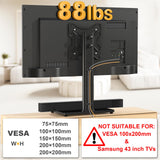TVON Universal TV Stand Base, Swivel Table Top TV Stand for 20-43 inch TVs/Monitors with 4 Level Height Adjustment and Tempered Glass Base, Holds up to 88LBS, VESA 200x200mm TVON