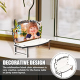 Tofficu White Embryo Chair Heat Transfer Memory Bench Diy Photo Frame Sublimation Blank Heat Press Blanks Table Decorations for Dining Table Heat Transfer Blank Wood Christmas Billet Tofficu