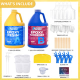 JHKL RESIN 2 Gallon Crystal Clear Epoxy Resin Kit, No Bubble & Not Yellowing Epoxy Resin Gallon for Casting & Coating, Table Top, Bar Top, DIY Jewelry Making, Art Crafts, Wood & Resin to Easy Mix 1:1 JHKL RESIN