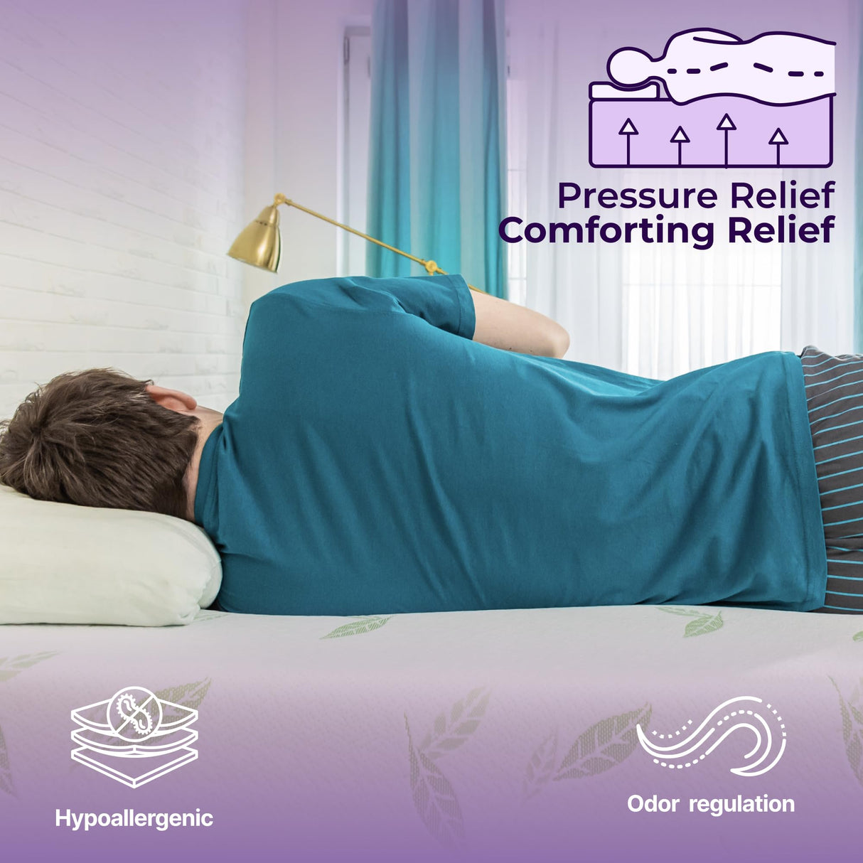 NapQueen Queen Size Mattress, 6 Inch Anula Green Tea Infused Memory Foam Mattress, Queen Size Mattress Bed in a Box, CertiPUR-US Certified Mattress NapQueen