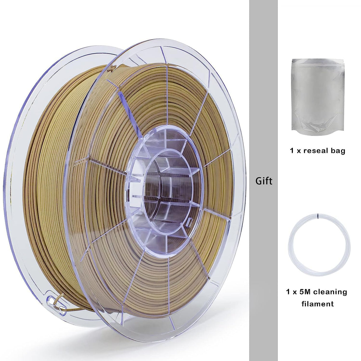 ZIRO 3D Printer Filament,Matte PLA Filament 1.75mm,Multicolor Rainbow PLA Filament,1KG/2.2lb,Wood Grain ZIRO