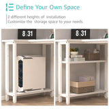 Lufeiya White L Shaped Computer Desk with Drawers & Storage Shelves, 47 Inch Corner Desk with Power Outlet for Home Office Bedroom, L-Shaped Teen PC Desks with Fabric Drawer, White Lufeiya