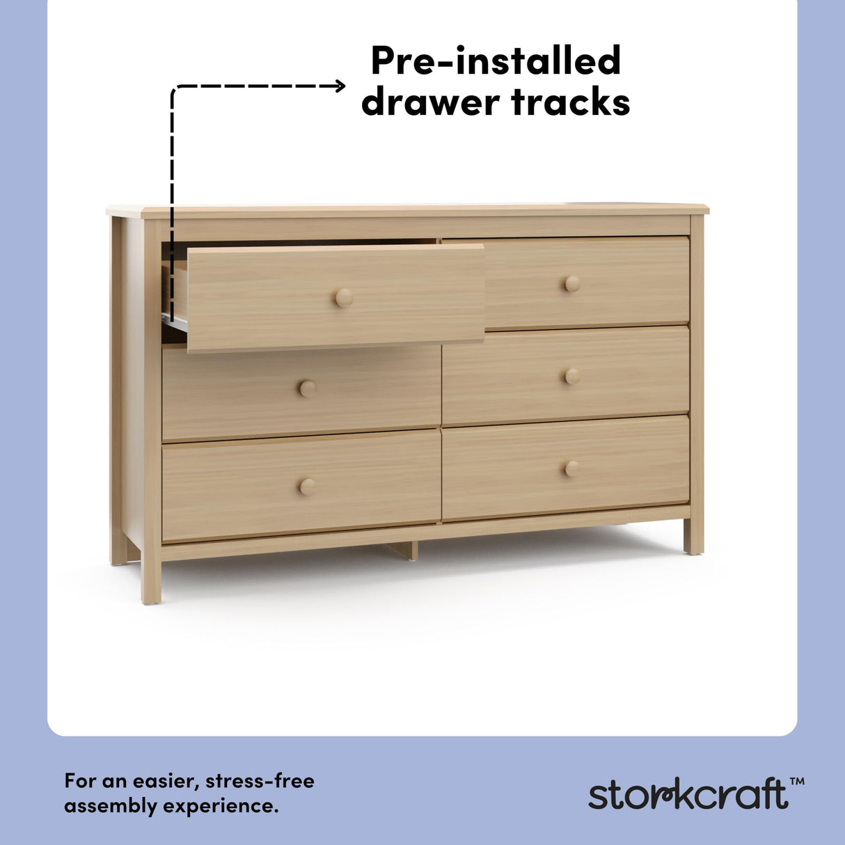 Storkcraft Alpine 6-Drawer Dresser (Driftwood) – GREENGUARD Gold Certified, Brown Dresser for Bedroom, Kids & Nursery Storage Drawers, Safety Interlocking Drawers, Pre-Installed Tracks, Kids Bedroom Storkcraft