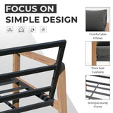 GREEN MORE 4-Piece Outdoor Patio Furniture Set, All-Weather Patio Conversation Set, Modern Sectional Sofa with Coffee Table & Detachable Washable Cushions, for Porch Balcony Backyard, Natural GREEN MORE