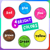 Chalkola 6 Washable Dot Markers for Toddlers 1-3 | Non Toxic Bingo Daubers for Toddlers 2-4 | Preschool, Kindergarten Paint Stamp Markers Set - Dot Art and Crafts Supplies for Kids Chalkola