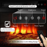 VITESSE 58 Inches Fireplace TV Stand for TVs up to 65 Inches Console with 18'' Electric Fireplace & Remote,Wooden Modern Entertainment Center for Living Room with LED Light Glass Shelves（Gray） VITESSE