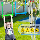 VECKYJL Ninja Obstacle Course Attachments - 7 Course Rings, 2 Monkey Bars, 2 Warrior Wheels, Outdoor Training Set VECKYJL