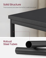 VASAGLE Side Tables Set of 2, Small End Table, Nightstand for Living Room, Bedroom, Office, Bathroom, Black ULET272B16 VASAGLE