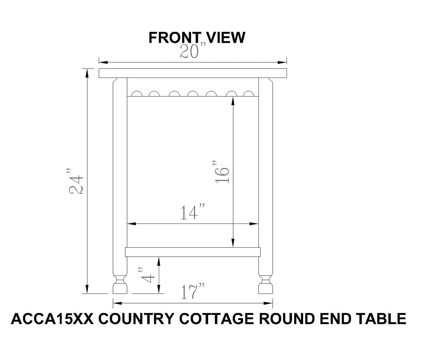 Alaterre Furniture Rustic Cottage Round End Table with 1 Shelf, White Antique, 20 in x 20 in x 24 in - WoodArtSupply