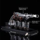 VYLPM Gun Whisky Decanter Set with 4 Shot Glasses,Cool,Unique Gifts for Men Dad Boyfriends,Liquor Gun Decanter Set A Great Addition to Home Bar,Gun Liquor Dispenser Fun Conversation Starter VYLPM