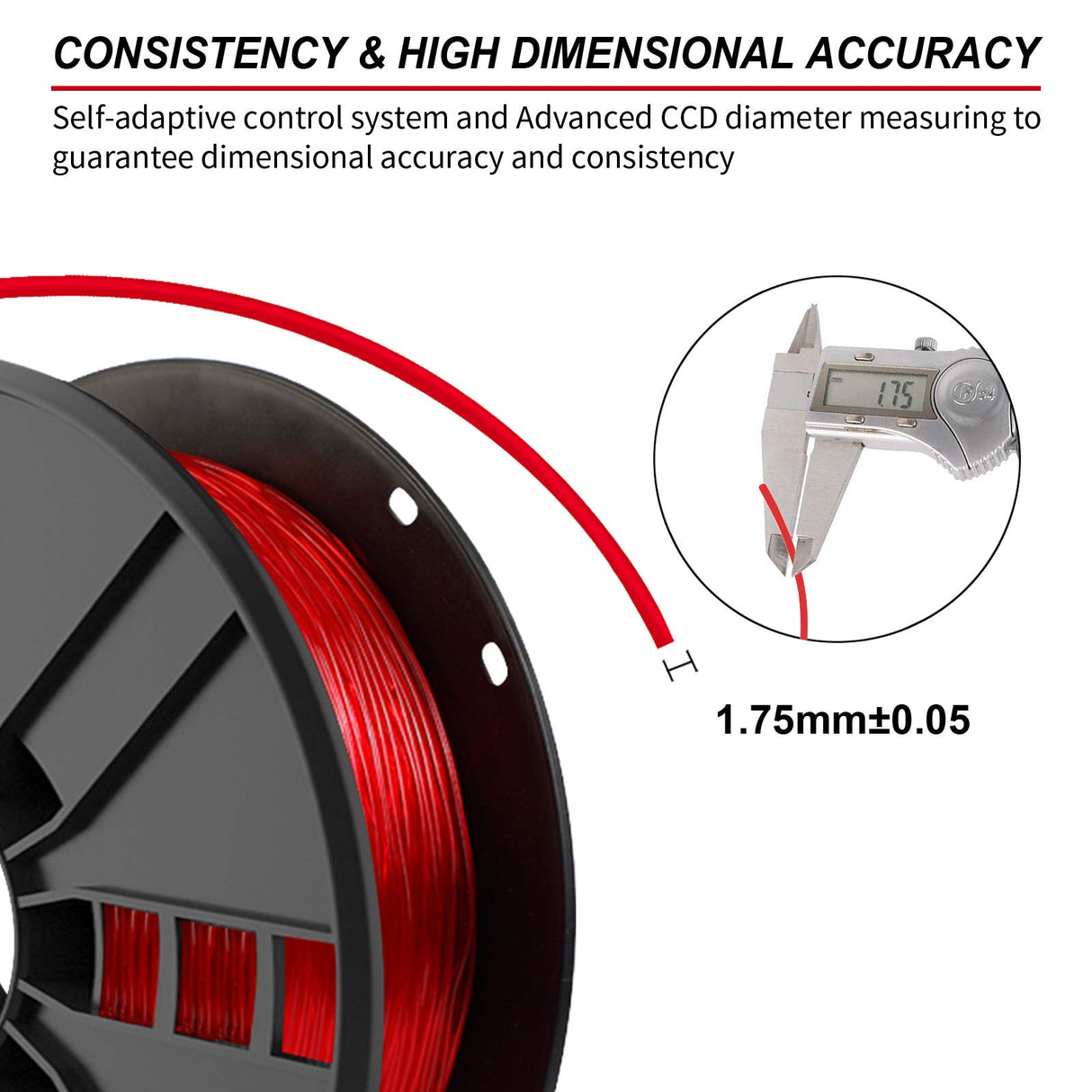 NOVAMAKER TPU Filament 1.75mm, Red Flexible 3D Printer Filament with 20g Cleaning Filament, 2.2lbs Spool, Dimensional Accuracy +/- 0.05mm, 95A Soft TPU Red 1kg NovaMaker