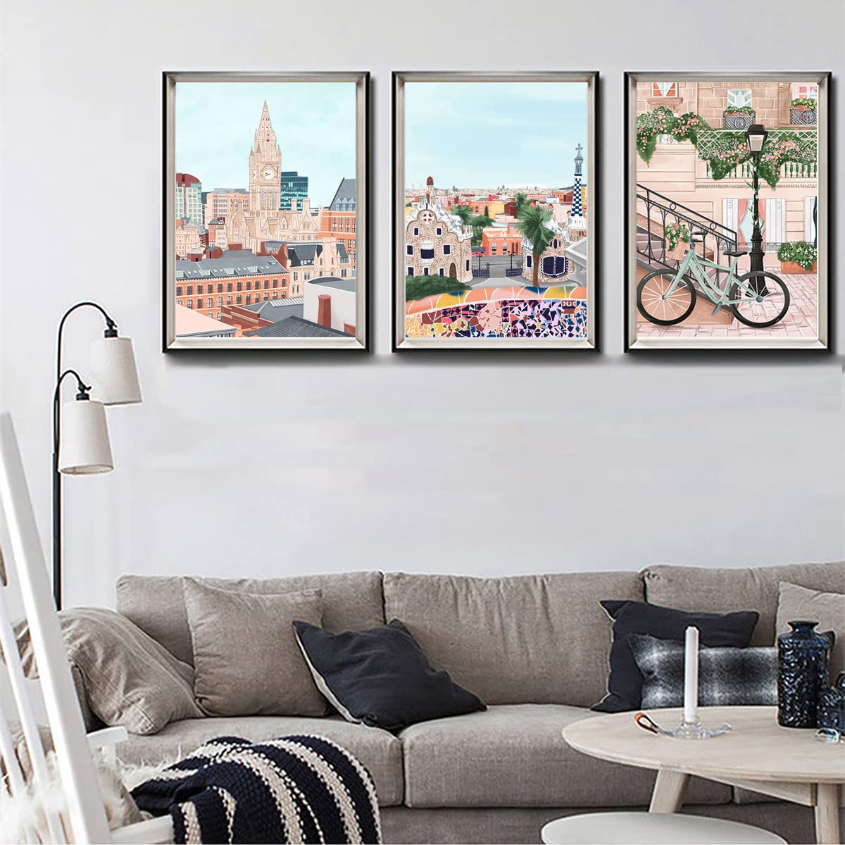 LIULIMI Diamond Painting Kits, DIY 5D World Landscape Diamond Painting Kit, Round Diamond Art Full Diamond Cartoon Style 12 X 16 in (Oristano) LIULIMI