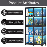 walkclpck 4 Tier Curio Display Case, Display Cabinet with Acrylic Door, 65“Transparent Curio Case, Organizers Rack & Display Shelf, Kids Bookcase for Bedroom, Office, Playroom, Living Room. walkclpck
