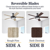 Prominence Home Potomac, 52 Inch Industrial Style Smart Ceiling Fan with Light, Remote Control, Dual Finish Blades, Compatible with Alexa and Google Assistant - 51639-01 (Matte Black) Prominence Home