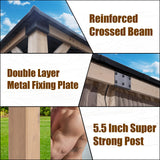 CHARMELEON 12'x20' Cedar Wood Gazebo Hardtop - Wooden Gazebo with Dual Metal Roof - Permanent Outdoor Gazebo Canopy - Large All Weather Patio Gazebo for Backyard, Deck & Garden - Greyish Brown Frame CHARMELEON