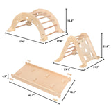 SPARK & WOW Activity Gym - 3-Piece Indoor Climber - Solid Wood - Gross Motor Activities for Infants and Toddlers SPARK & WOW