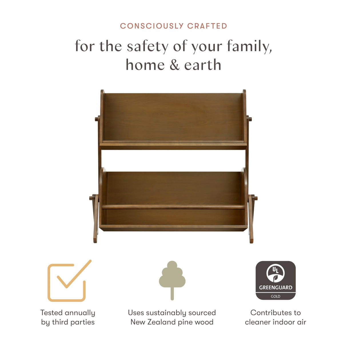 Babyletto Kids Tally Storage and Bookshelf in Natural Walnut, Greenguard Gold Certified babyletto