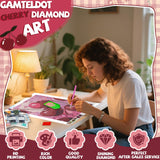 Gamteldot Cherry Diamond Art Kits for Adults Beginners,DIY Diamond Art 5D Full Drill Diamond Dots Diamond Painting with Complete Tools,Pefect Art Crafts for Home Wall Decor Gift-12x16in Gamteldot