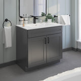 Grey Shaker Sink Base Bathroom Vanity 24"/30"/36" Width (36" Width) WoodArtSupply