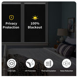 GENIMO 100% Blackout Roller Window Shades, Window Blinds Cordless with Thermal Insulated, UV Protection Fabric, Mini French Door Blinds for Home, Office, Bedroom, Easy to Install, Grey, 10" W X 75" H GENIMO