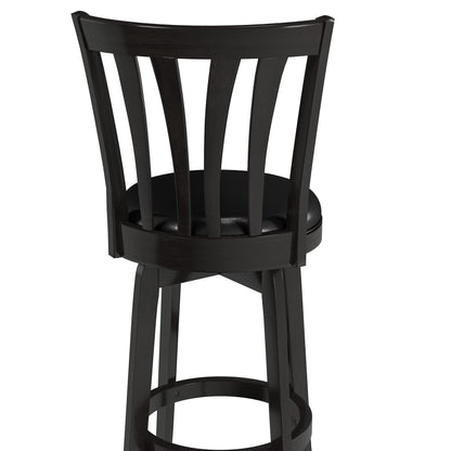 Hillsdale Savana Wood Bar Height Kitchen Stool, 29.5" High, Black - WoodArtSupply